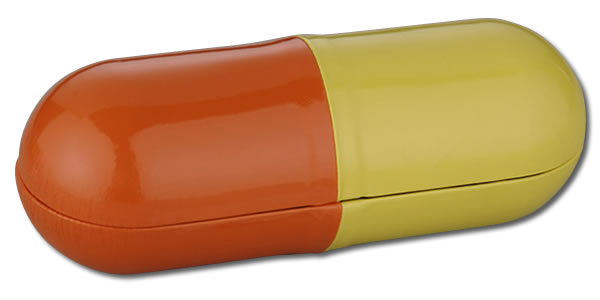 ツートン柄のカプセルケース